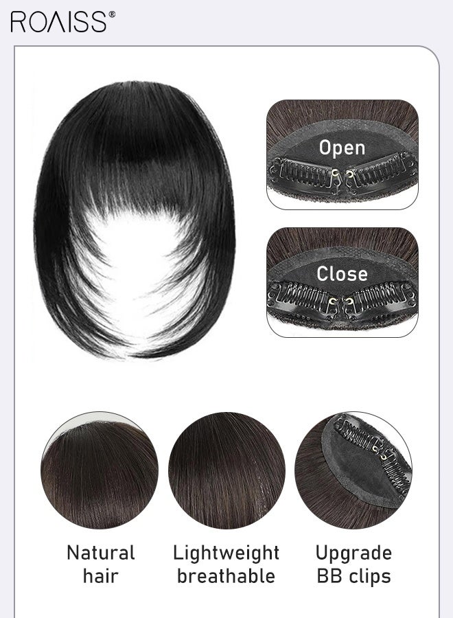 رويس وصلات شعر نسائية بغرة على الطراز الفرنسي، غرة من قطعة واحدة مع سوالف، وصلات شعر طويلة ذات طبقات طبيعية، ألياف صناعية طبيعية ناعمة مناسبة لحفلات الزفاف والتنكر والحفلات والارتداء اليومي - Image 3